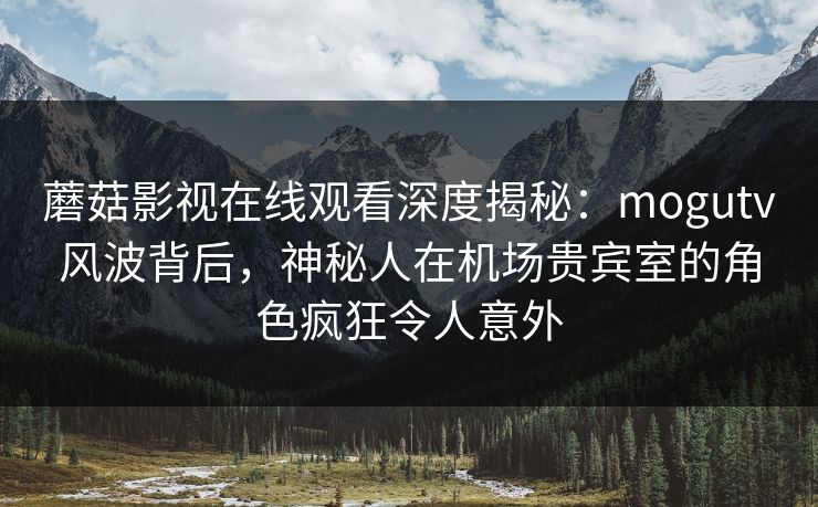 蘑菇影视在线观看深度揭秘：mogutv风波背后，神秘人在机场贵宾室的角色疯狂令人意外
